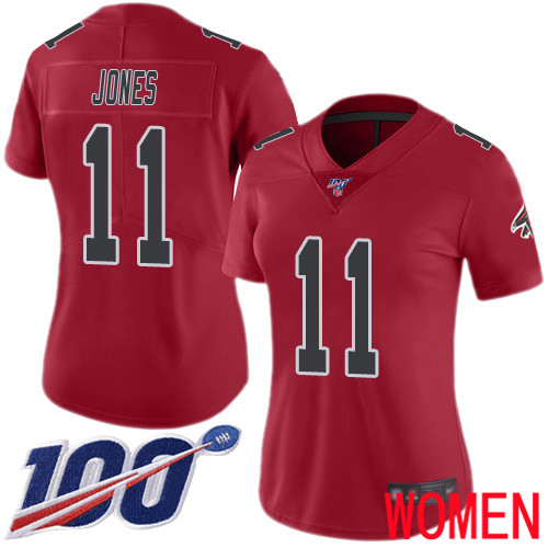 Atlanta Falcons Limited Red Women Julio Jones Jersey NFL Football #11 100th Season Rush Vapor Untouchable